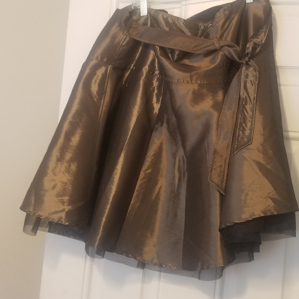 Bronze high waist party skirt